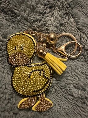 Sparkling Yellow Duck Keychain Bag Charm